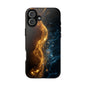 Dynamic Gold and Blue Tough Phone Case - Durable Protection with a Stunning Design