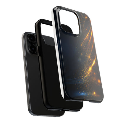 Galaxy Glitter Tough Phone Case - Shockproof Protection for iPhone