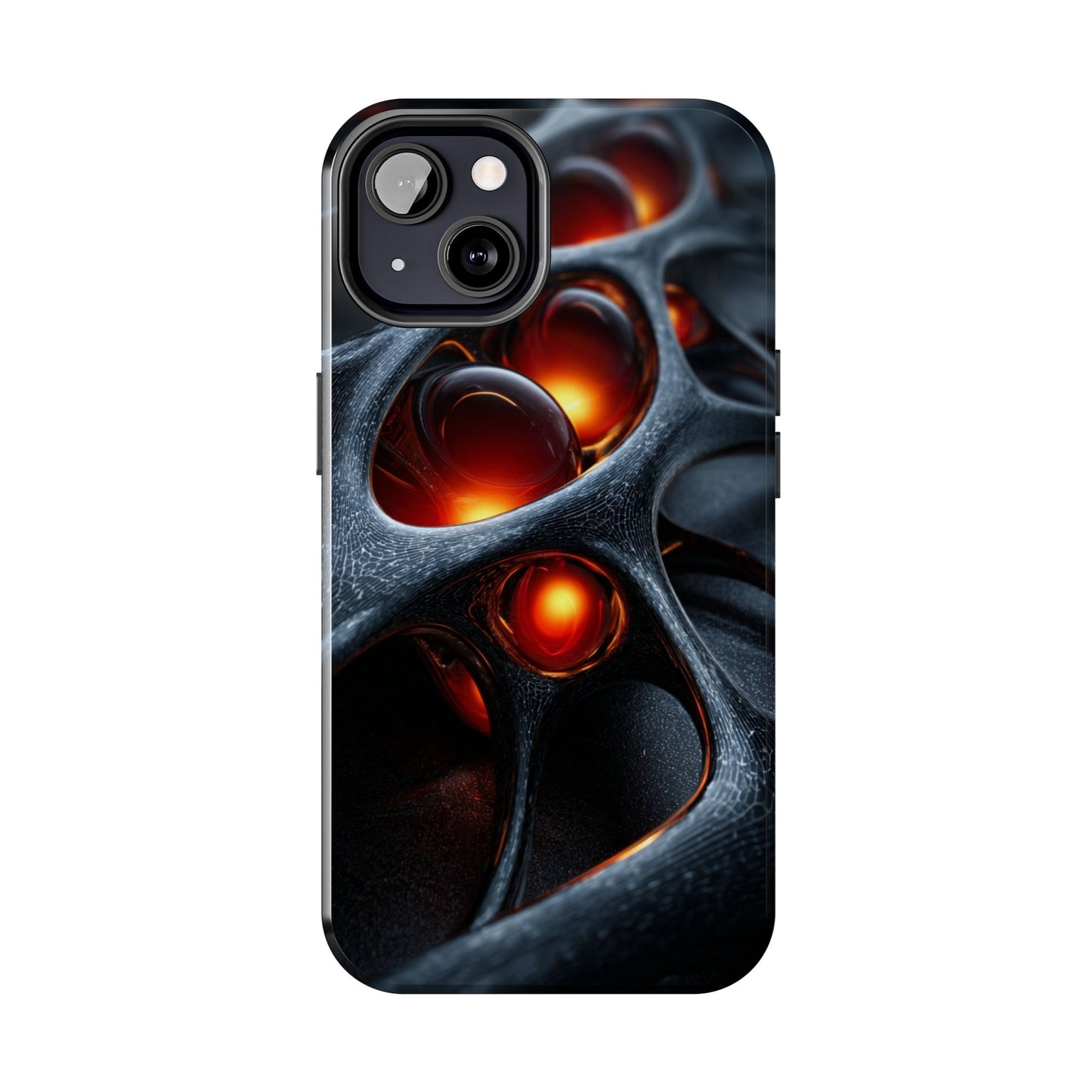 Tough Phone Cases with Fiery Design - Unique Protective Case, Tech Gift, Cyberpunk Aesthetic, Durable Phone Accessory, Trendy Style