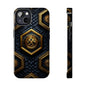 Luxury Gold Hexagon Tough Phone Case by Skipper – Modern Stylish Protection & Gift Idea