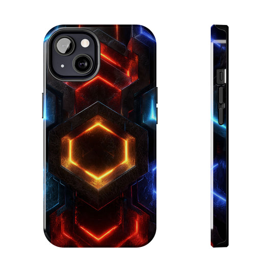 Portal Matrix Neon Nexus Phone Case - Dimensional Gateway Design by Artist Skipper | Premium Red Energy Phone Cover
