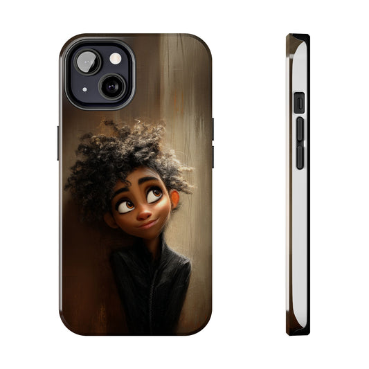 Stylish Tough Phone Case - Artistic Character Design for Teens