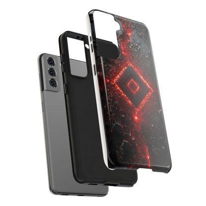 Neon Nexus: Crimson Shard | Sci-Fi Diamond Phone Case by Skipper