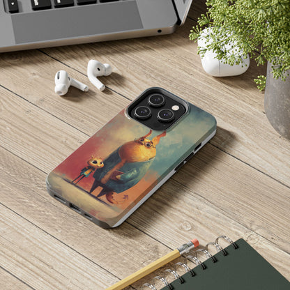 Animal Art Tough Phone Cases, Cute Character Phone Protector, Unique Cartoon Phone Cover, Fun Gift for Kids, Birthday or Holiday Present