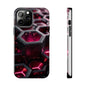 Neon Nexus: Hexwave Hive | Pink Cyber Grid Phone Case by Skipper