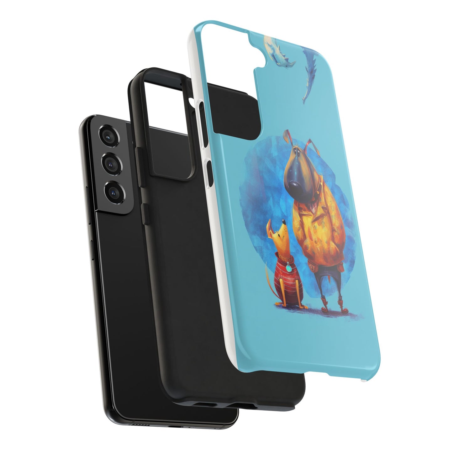 Whimsical Dog-Themed Tough Phone Case for Pet Lovers