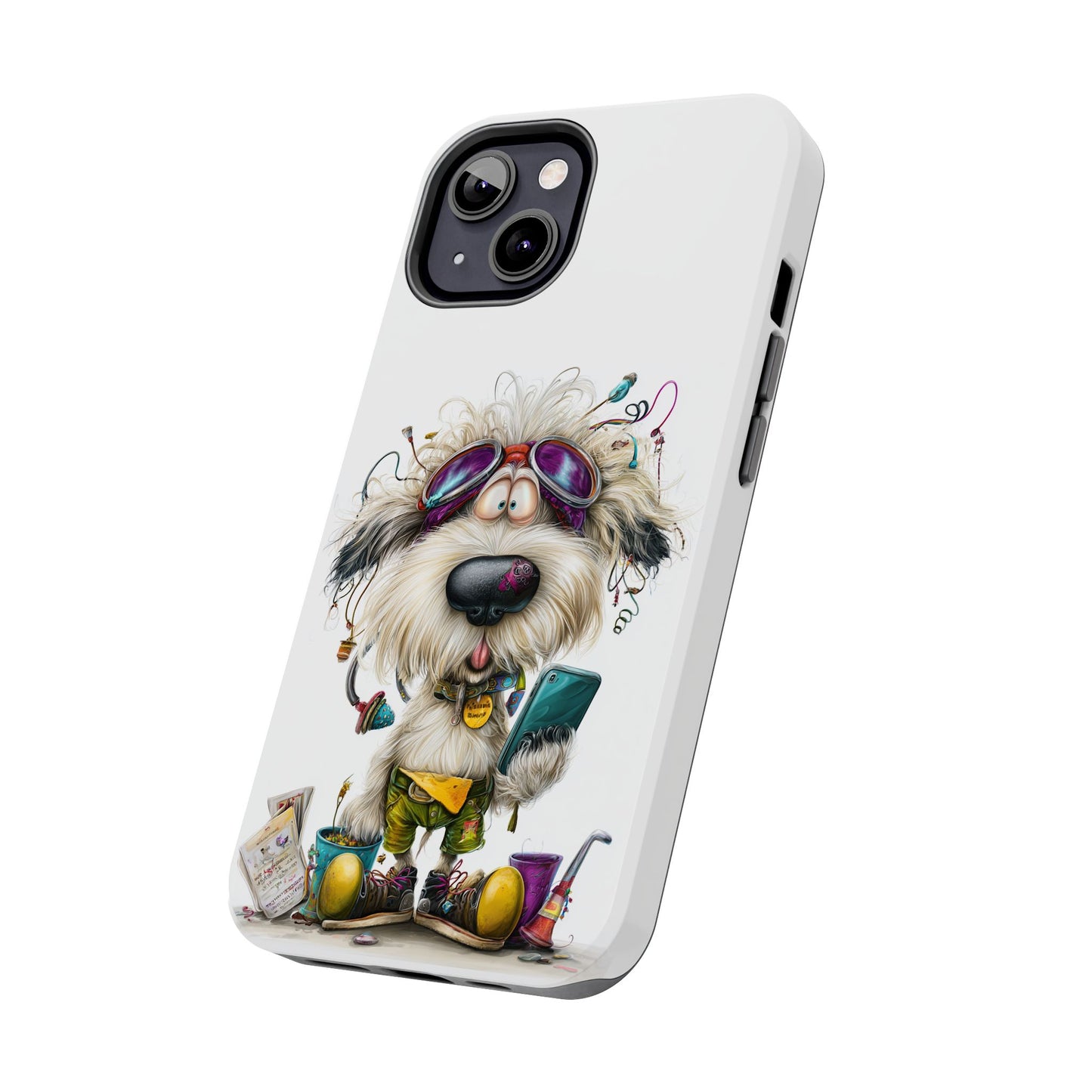 Whimsical Dog Phone Case, Quirky Pet Lover Gift, Cute Cartoon Phone Case, Animal Lover Accessory, Fun Protective Case