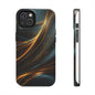 Elegant Tough Phone Case with Glittering Waves Design