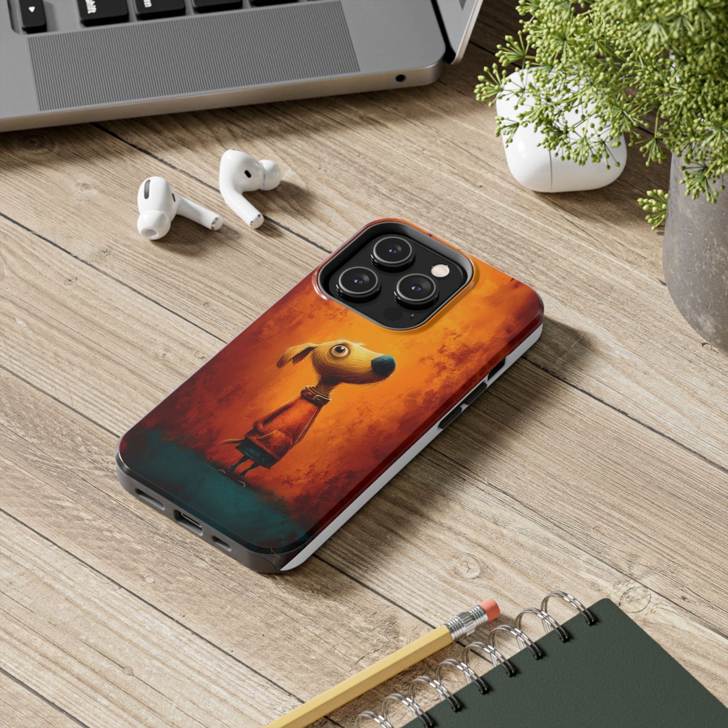 Whimsical Dog Art Tough Phone Case - Durable & Stylish Pet Lover Accessory