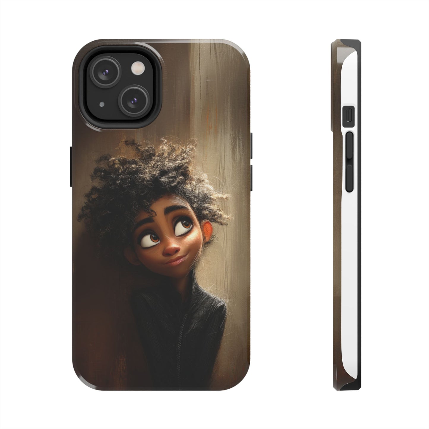 Stylish Tough Phone Case - Artistic Character Design for Teens