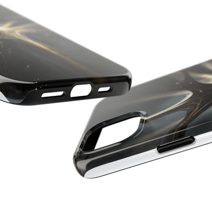 Elegant Tough Phone Case with Abstract Metallic Design