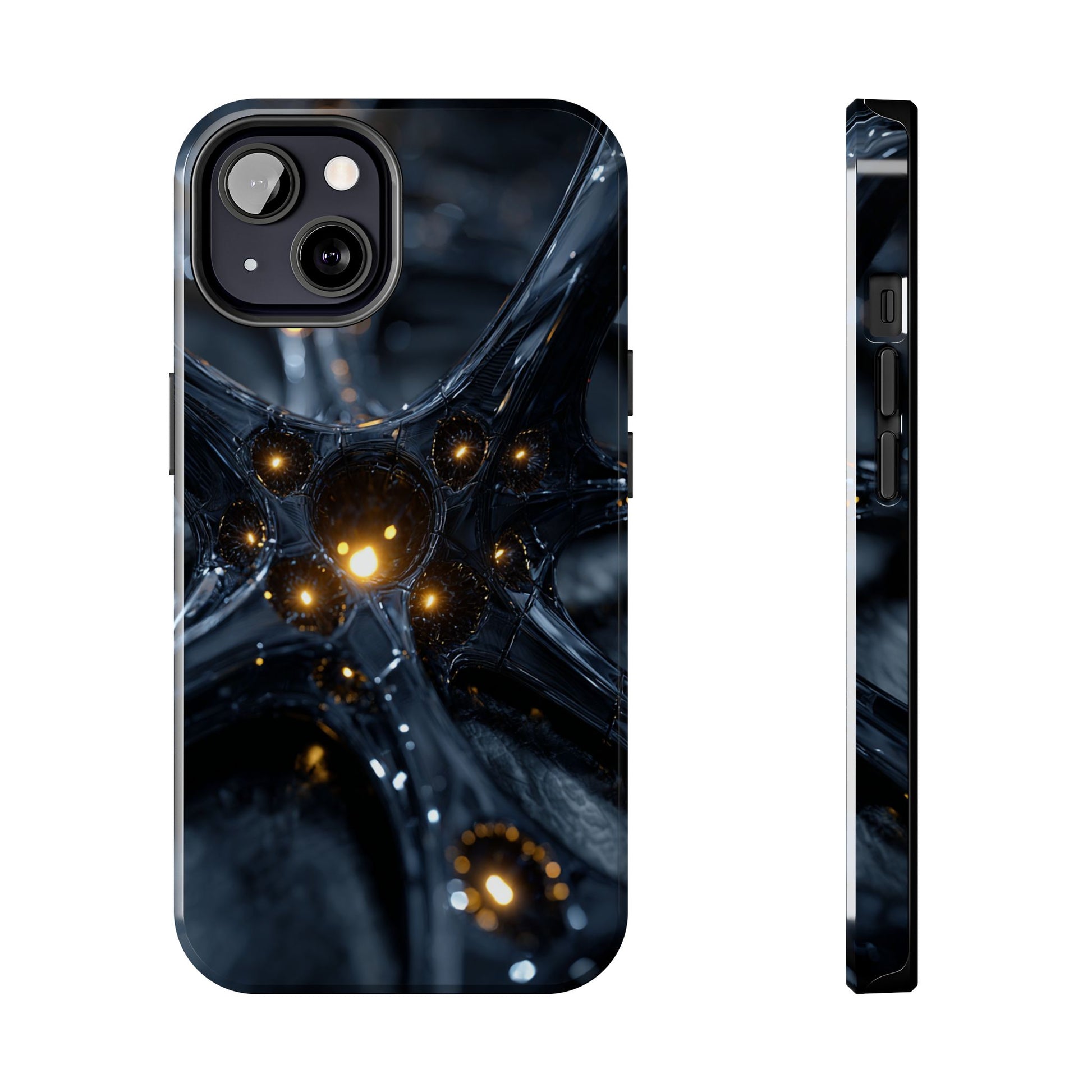 Futuristic tough phone case with cosmic digital art design by Skipper
