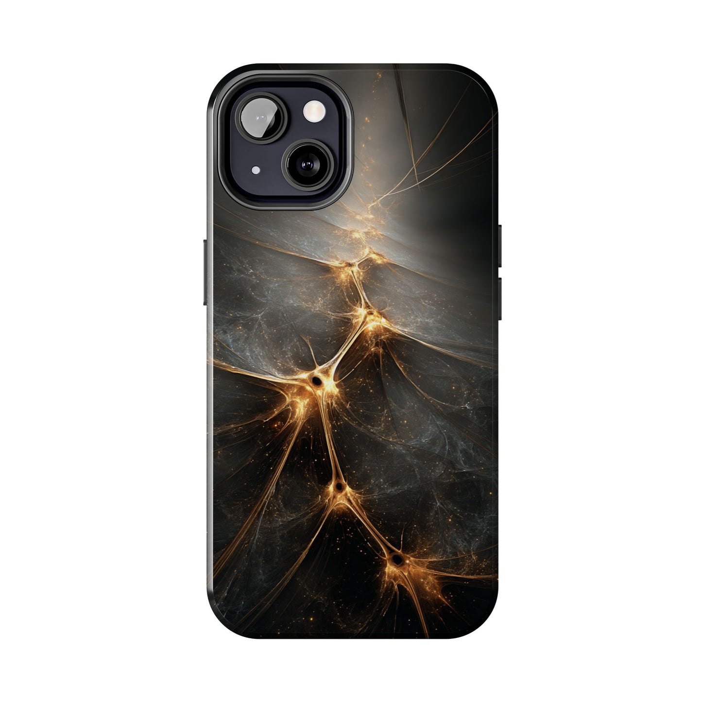 Tough Phone Case - Elegant Gold Fractal Design for Tech Lovers