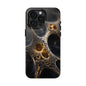 Luxurious Abstract Tough Phone Case - Gold and Black Design
