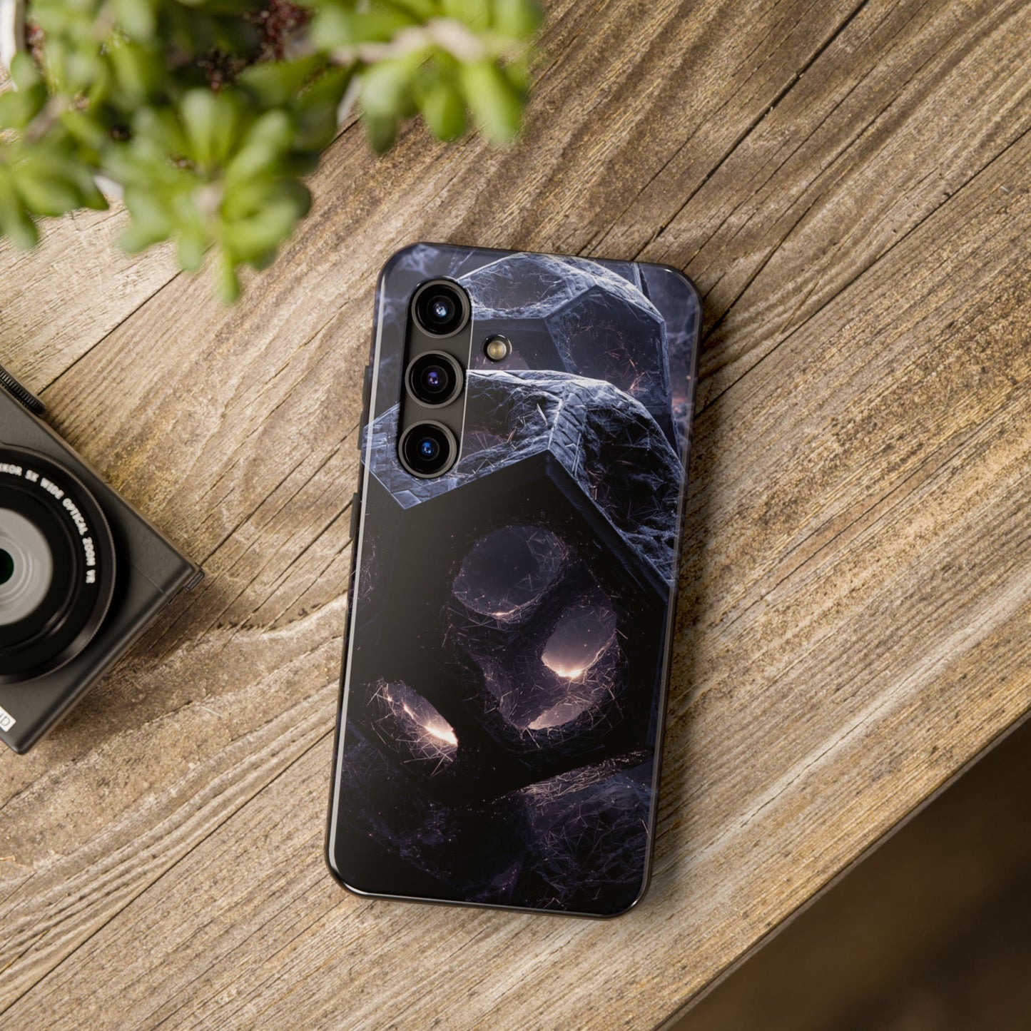 Elevate your phone game with this premium tough case featuring moody geometric patterns — where futuristic aesthetics meet unbeatable protection.