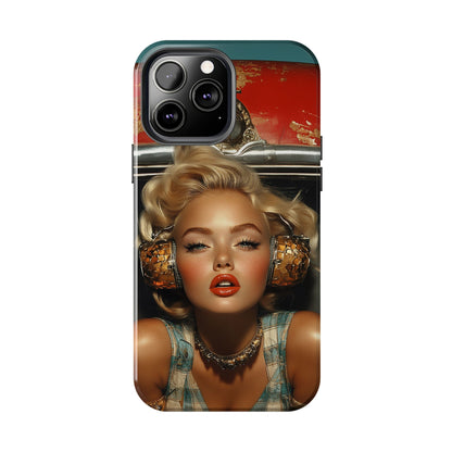 Retro Glam Tough Phone Case - Stylish Protection for Music Lovers