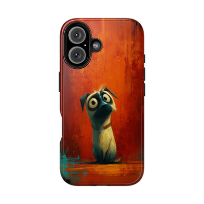 Whimsical Dog Art Tough Phone Case - Durable Protection for Pet Lovers