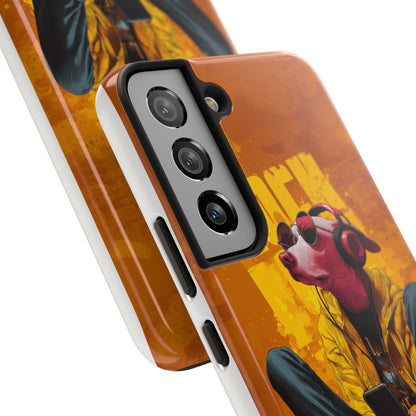 Dog with Pink Sunglasses and Headphones Tough Phone Case