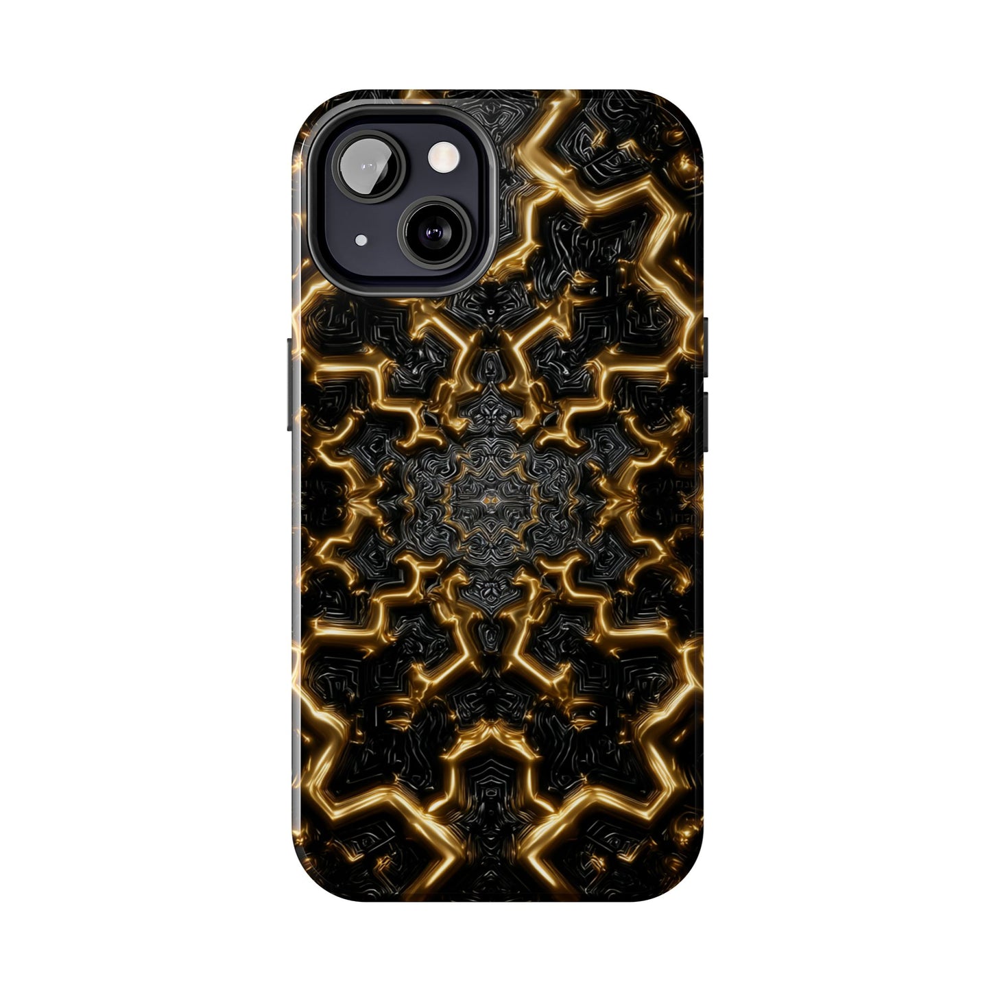 Unique Tough Phone Case with Bold Gold Pattern by Skipper – Durable Stylish Protection & Gift for Tech Lovers