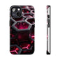 Neon Nexus: Hexwave Hive | Pink Cyber Grid Phone Case by Skipper