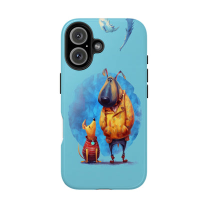 Whimsical Dog-Themed Tough Phone Case for Pet Lovers