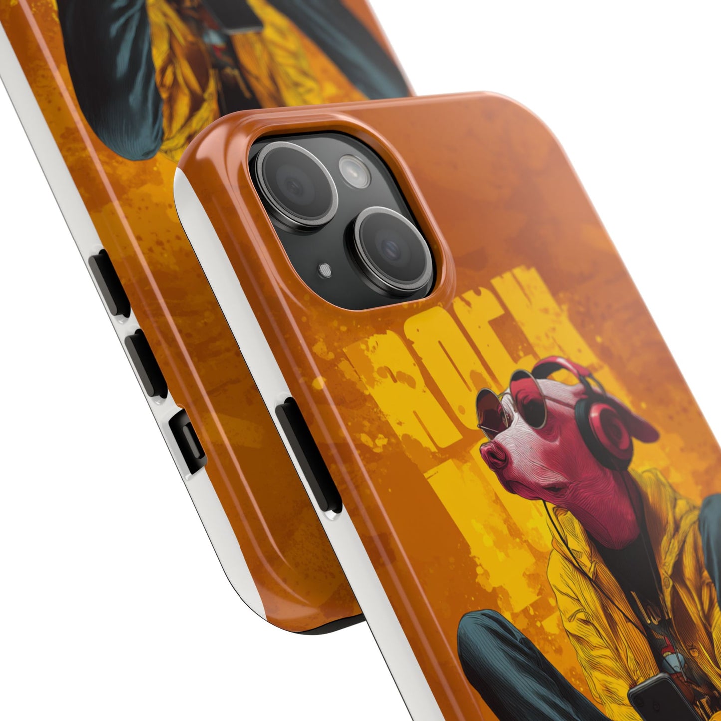 Dog with Pink Sunglasses and Headphones Tough Phone Case
