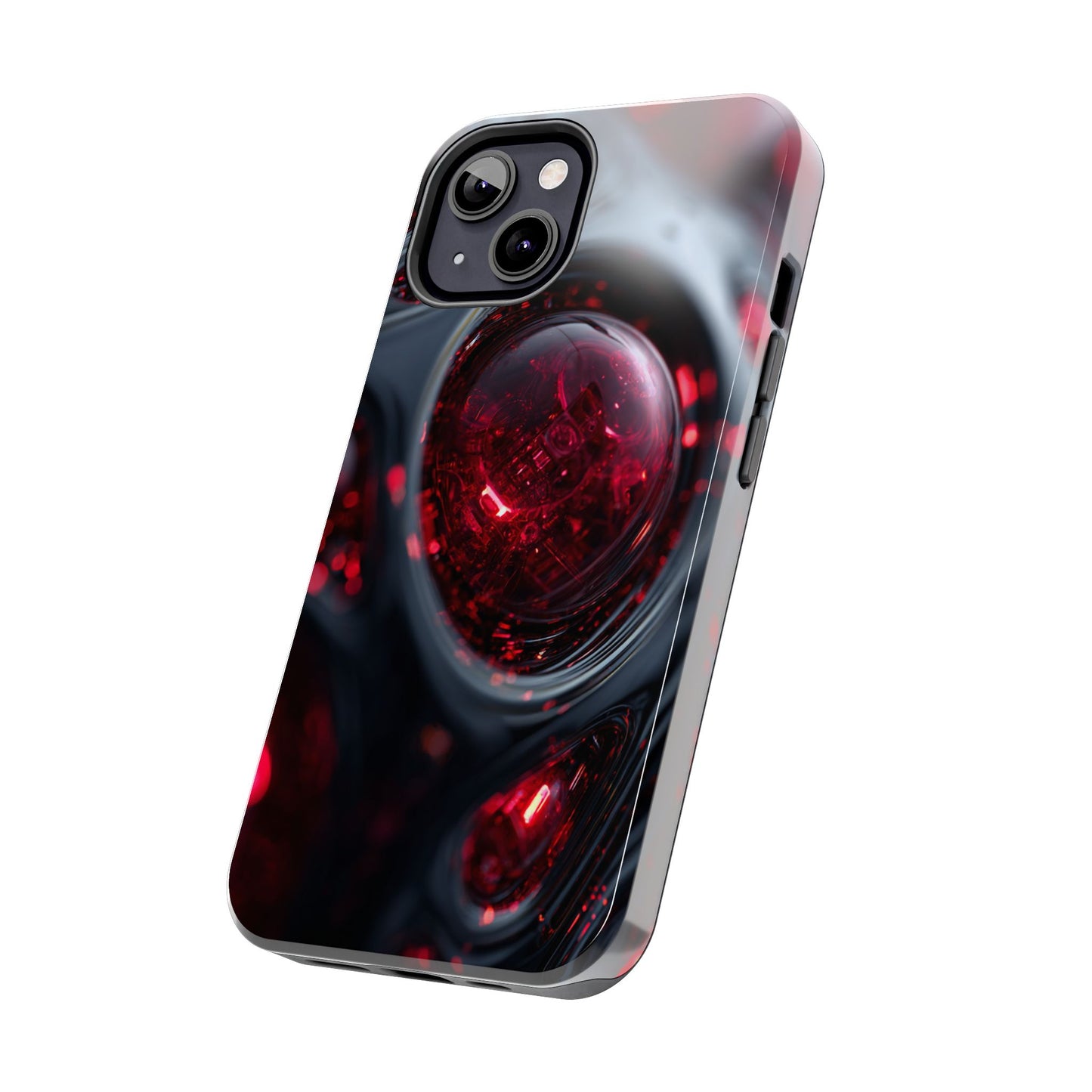 Durable tough phone case with bold red design