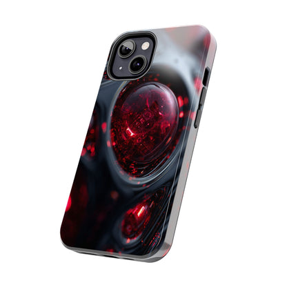 Durable tough phone case with bold red design