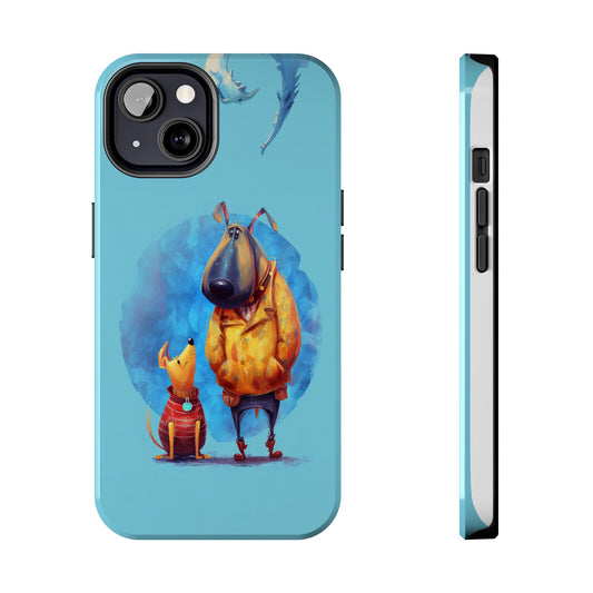Whimsical Dog-Themed Tough Phone Case for Pet Lovers