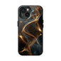 Stylish Tough Phone Case with Elegant Gold Swirl Design
