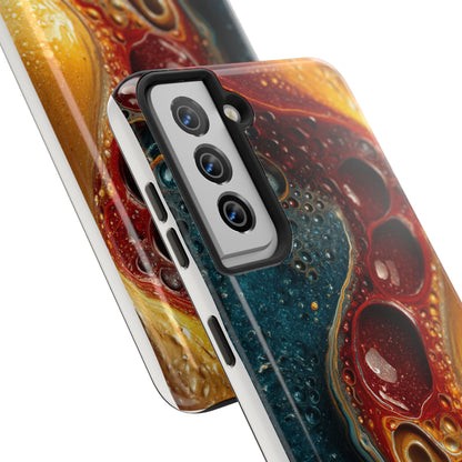 Artistic Tough Phone Case - Vibrant Fluid Design
