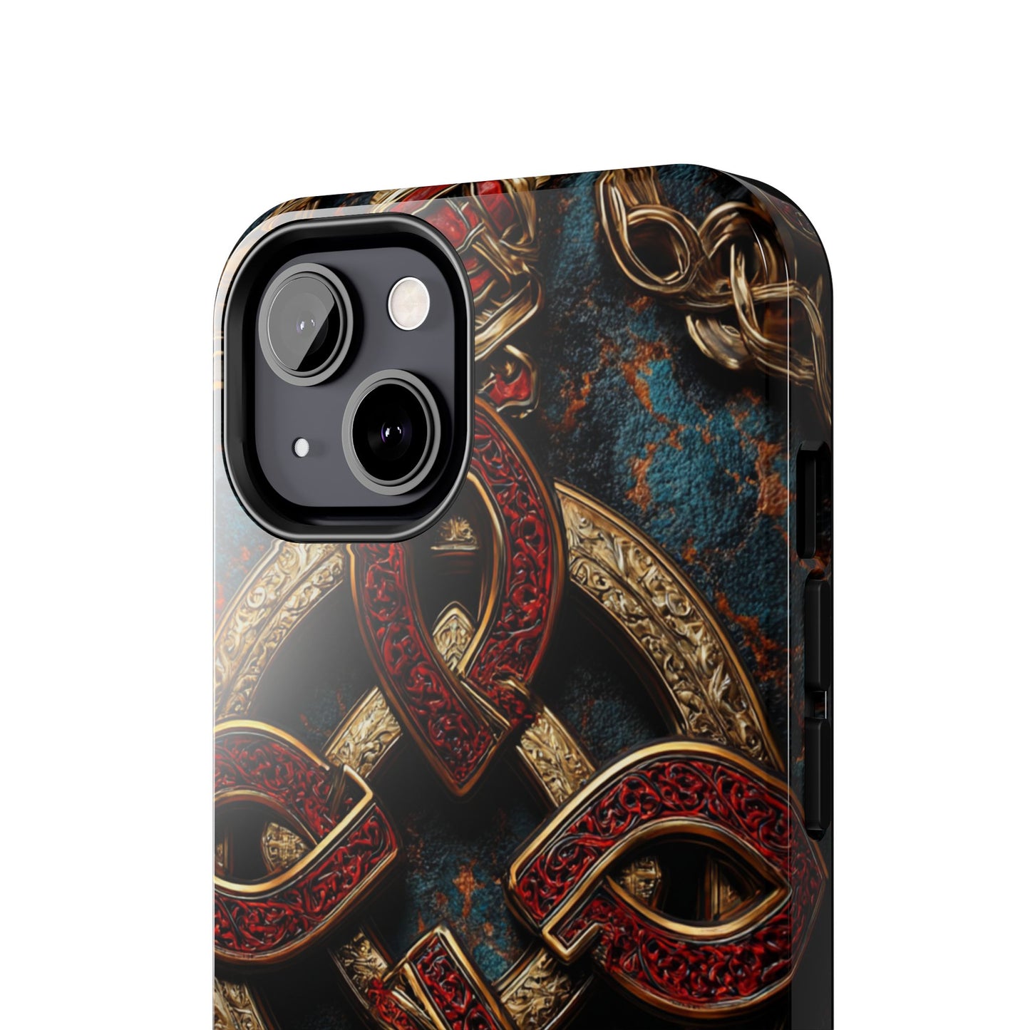 Back view showing UV-printed Celtic Knot pattern