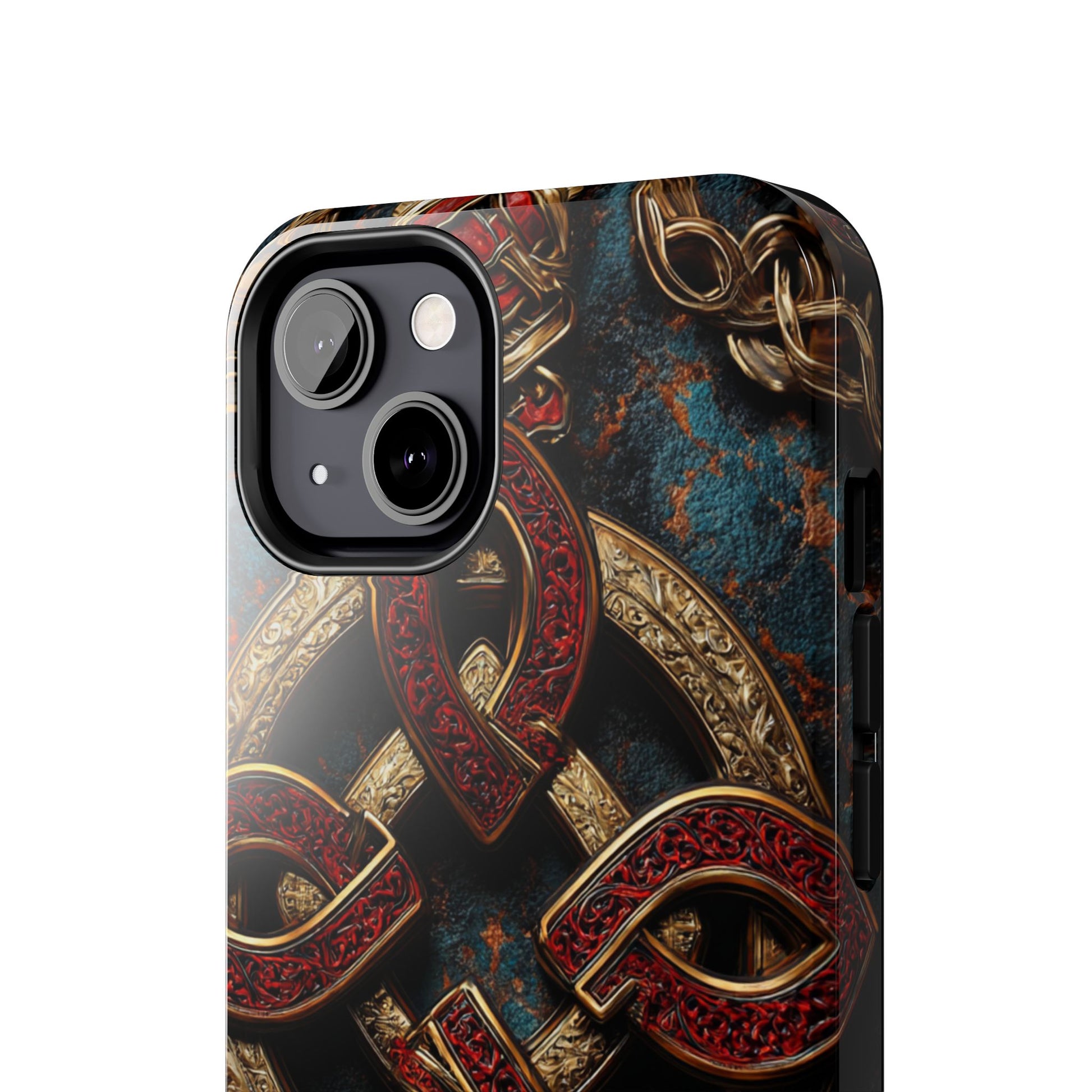 Back view showing UV-printed Celtic Knot pattern