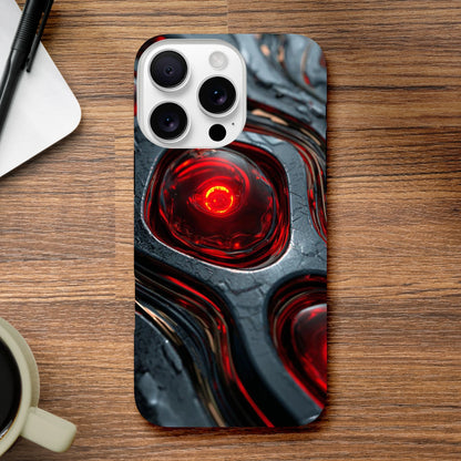 Bold futuristic red phone case designed for protection and style