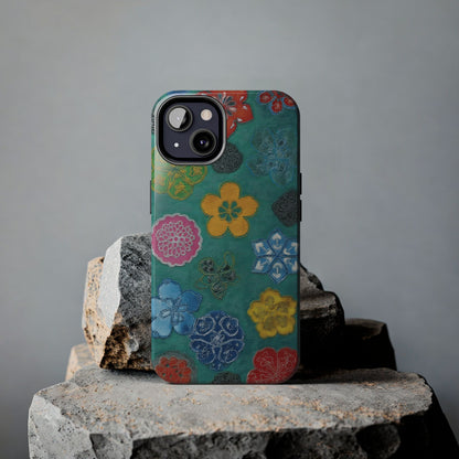 Close-up of premium floral phone case by Skipper for everyday style