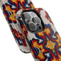 Colorful bohemian phone case with geometric folk patterns