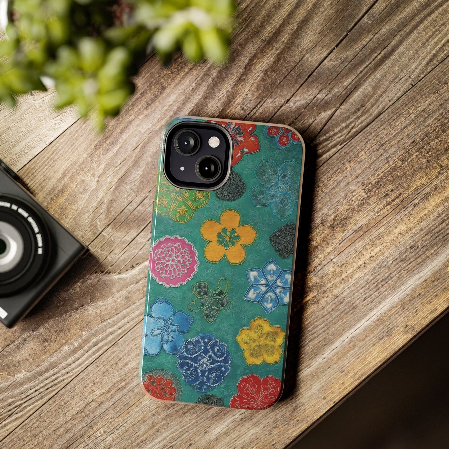 Colorful flower pattern phone case, ideal birthday present for women