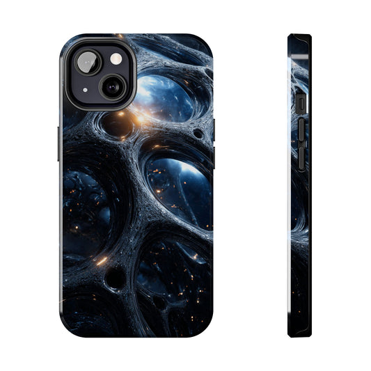 Cosmic Tough Phone Case featuring vibrant galaxy design with deep space hues