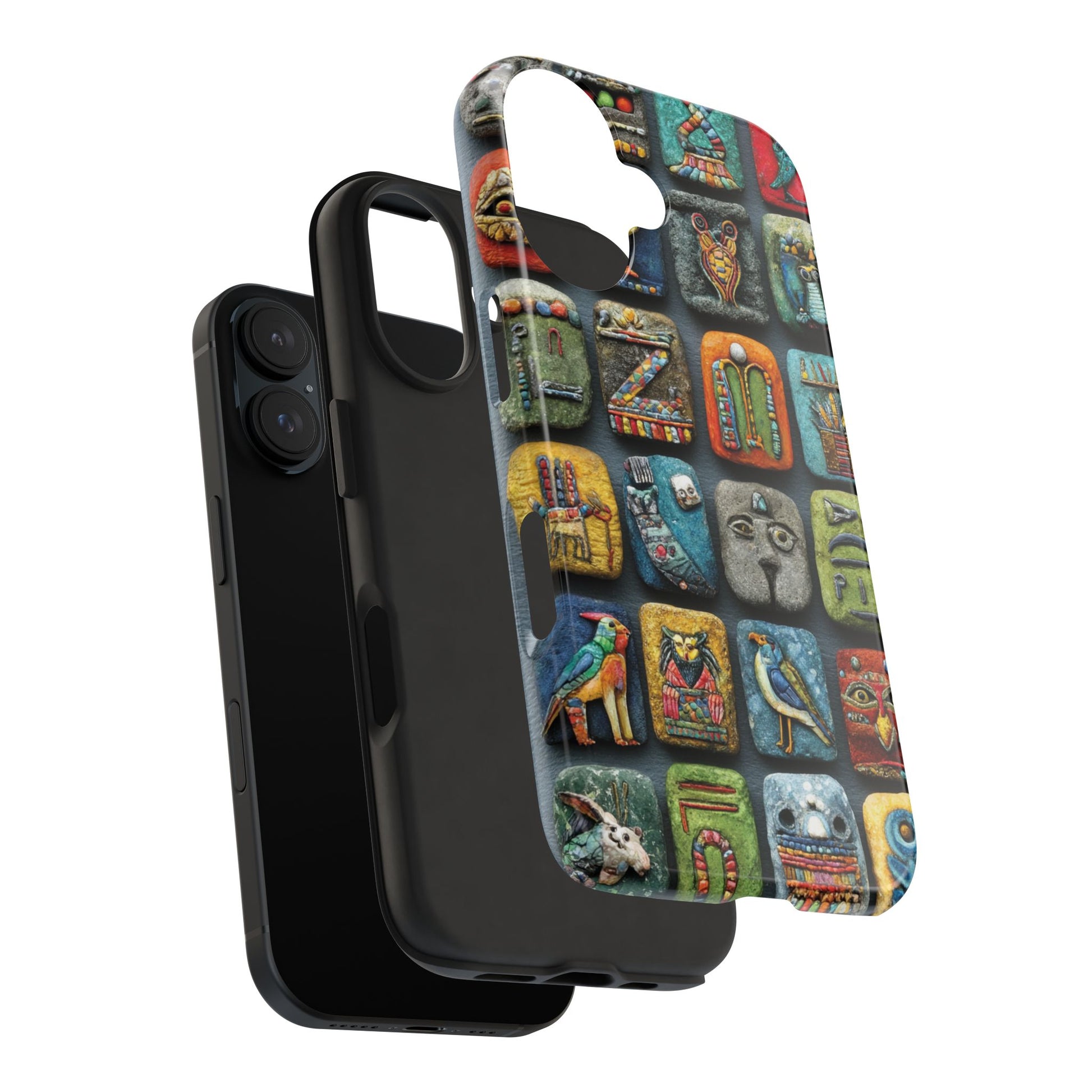 Creative durable case with colorful Egyptian art print and white base