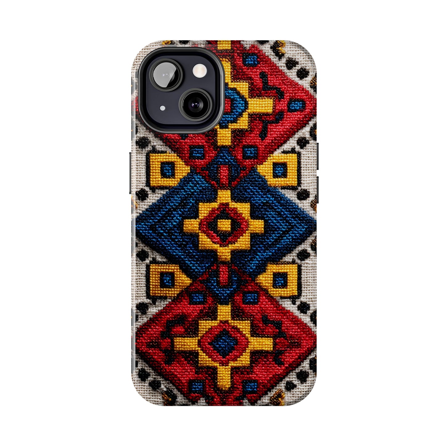 Durable bohemian phone case with romanian folk designs
