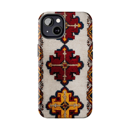 Durable dual-layer tough phone cover with boho design