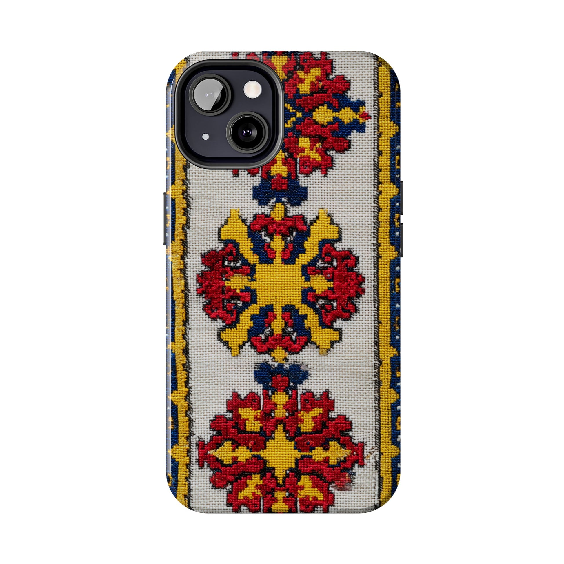 Durable phone case featuring colorful folk art florals