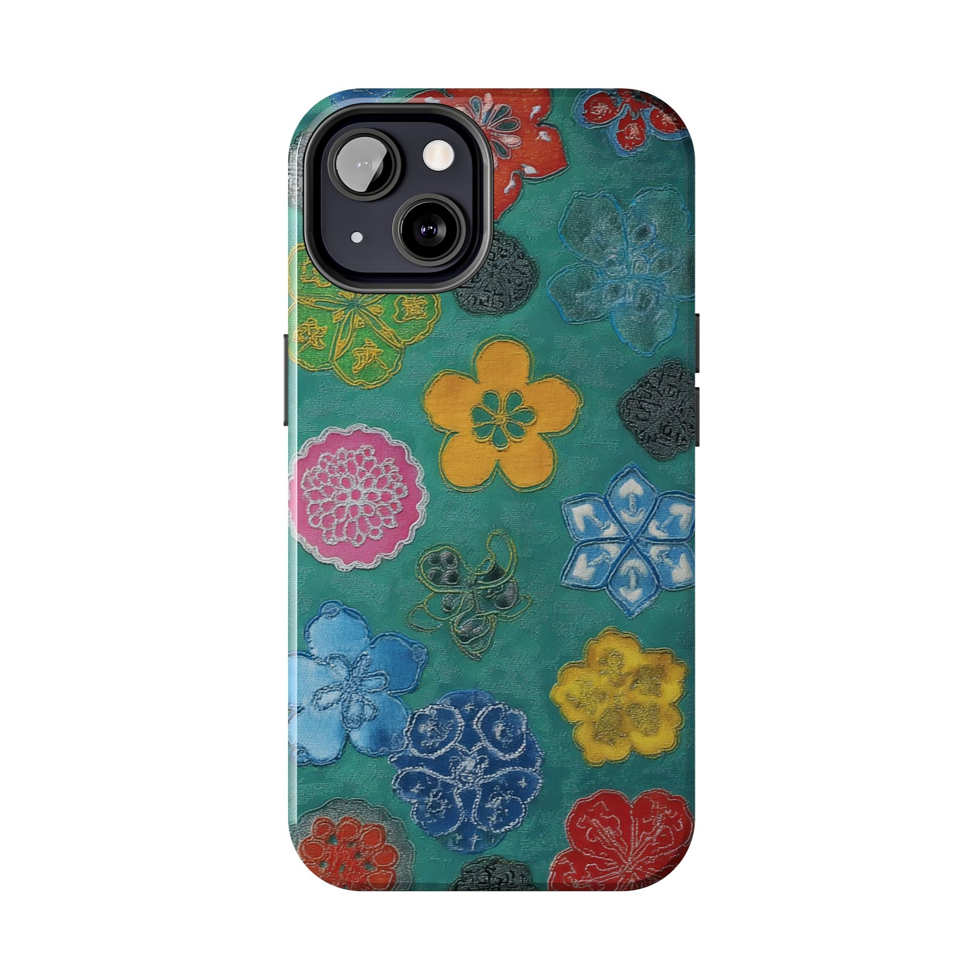 Durable phone case featuring lively floral artwork for women