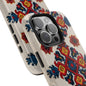 Durable phone cover featuring Romanian ethnic floral patterns