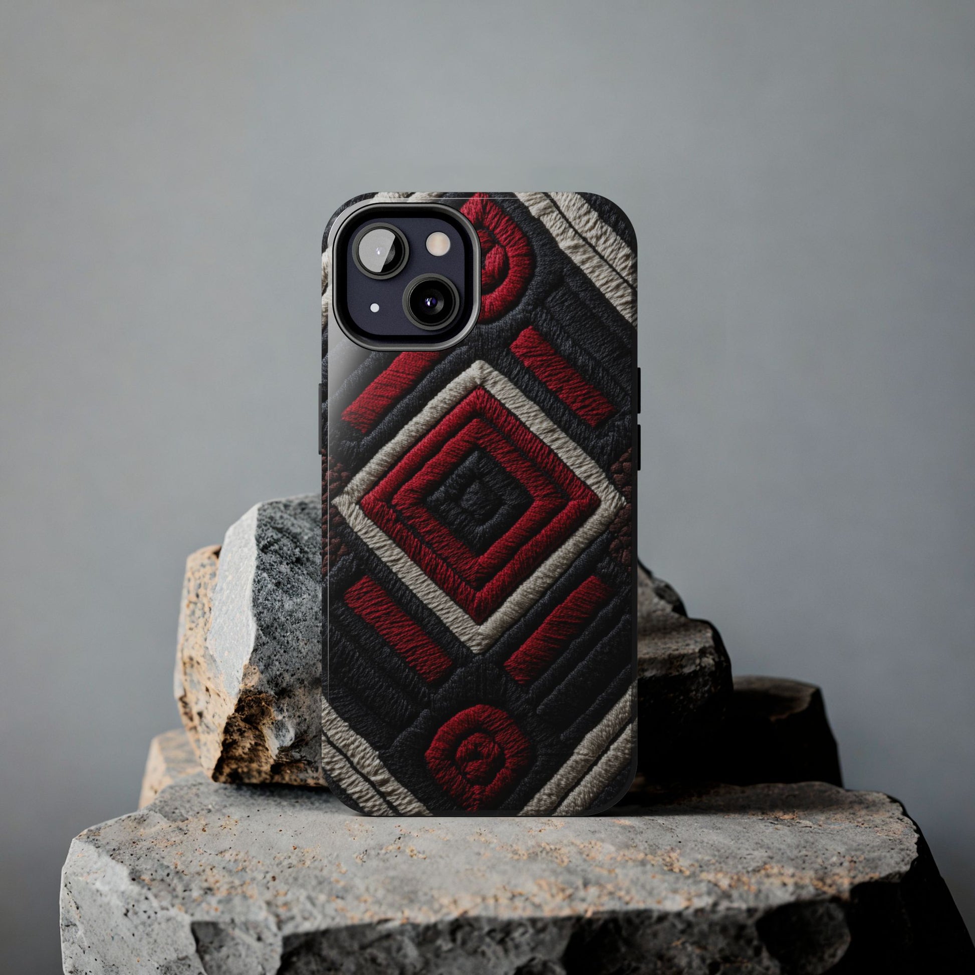 Ethnic print phone cover with vibrant artistic patterns