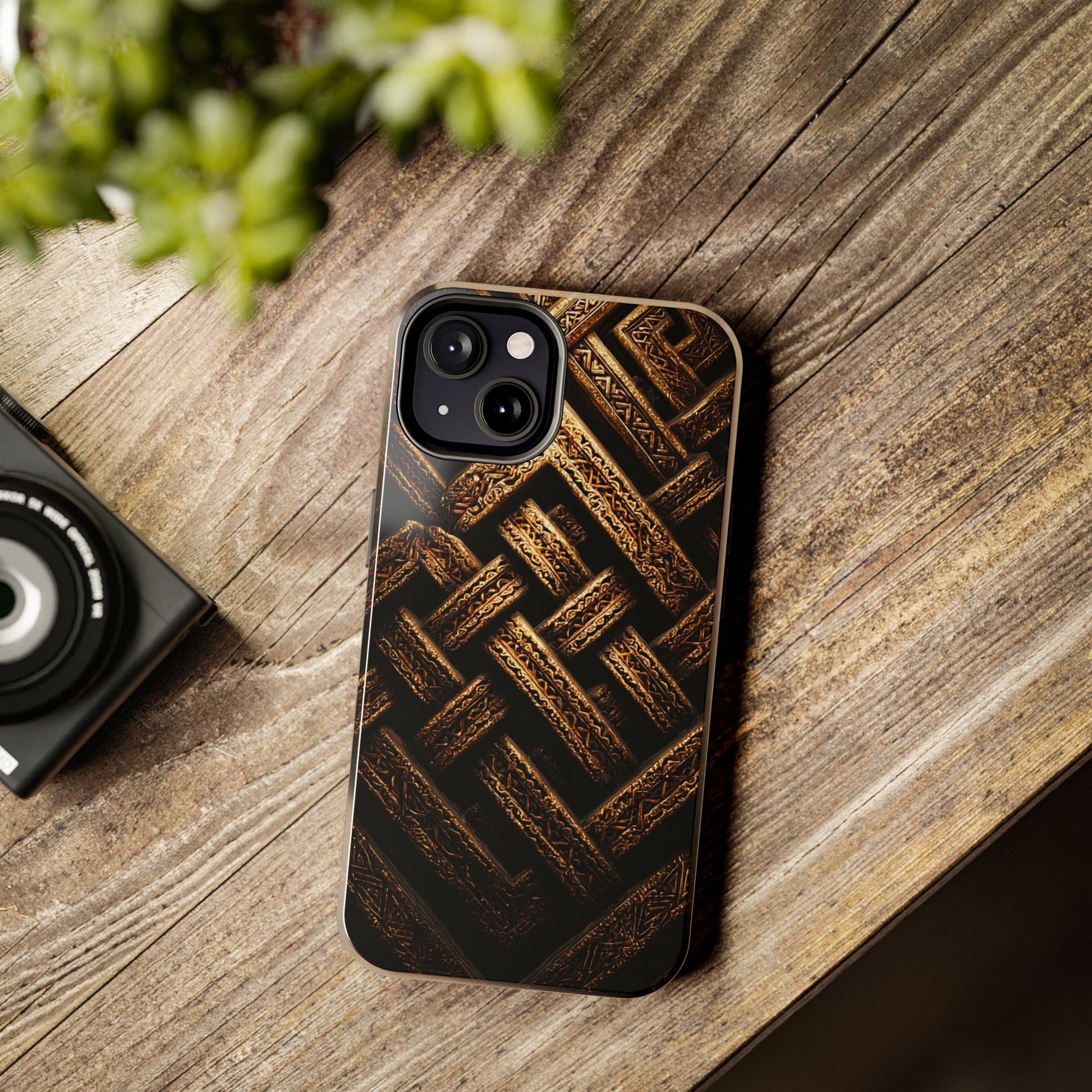 Heavy duty Norse mythology smartphone case back view