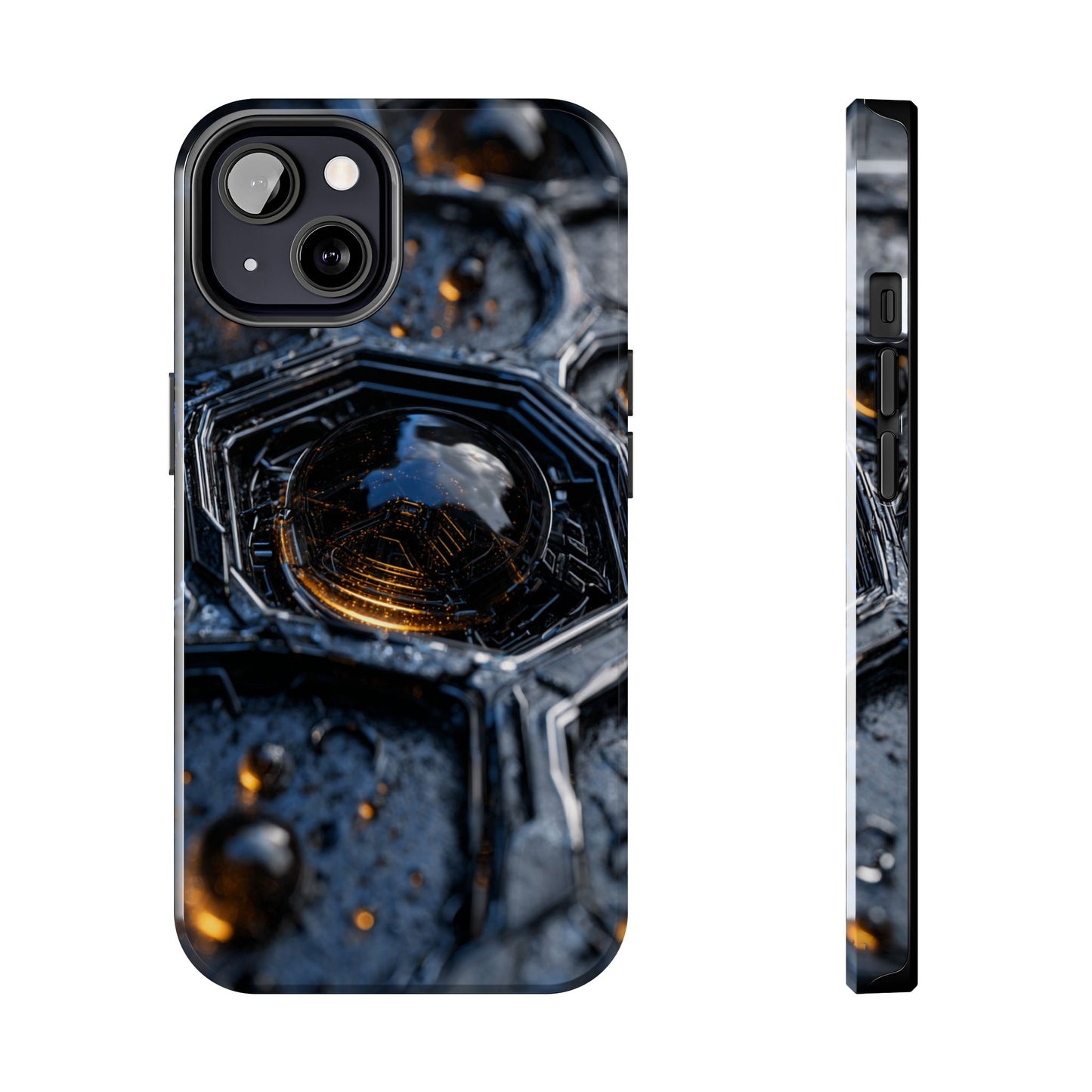 Hexagonal armored phone case by Skipper – back view