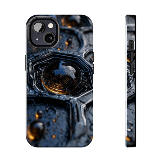 Hexagonal armored phone case by Skipper – back view