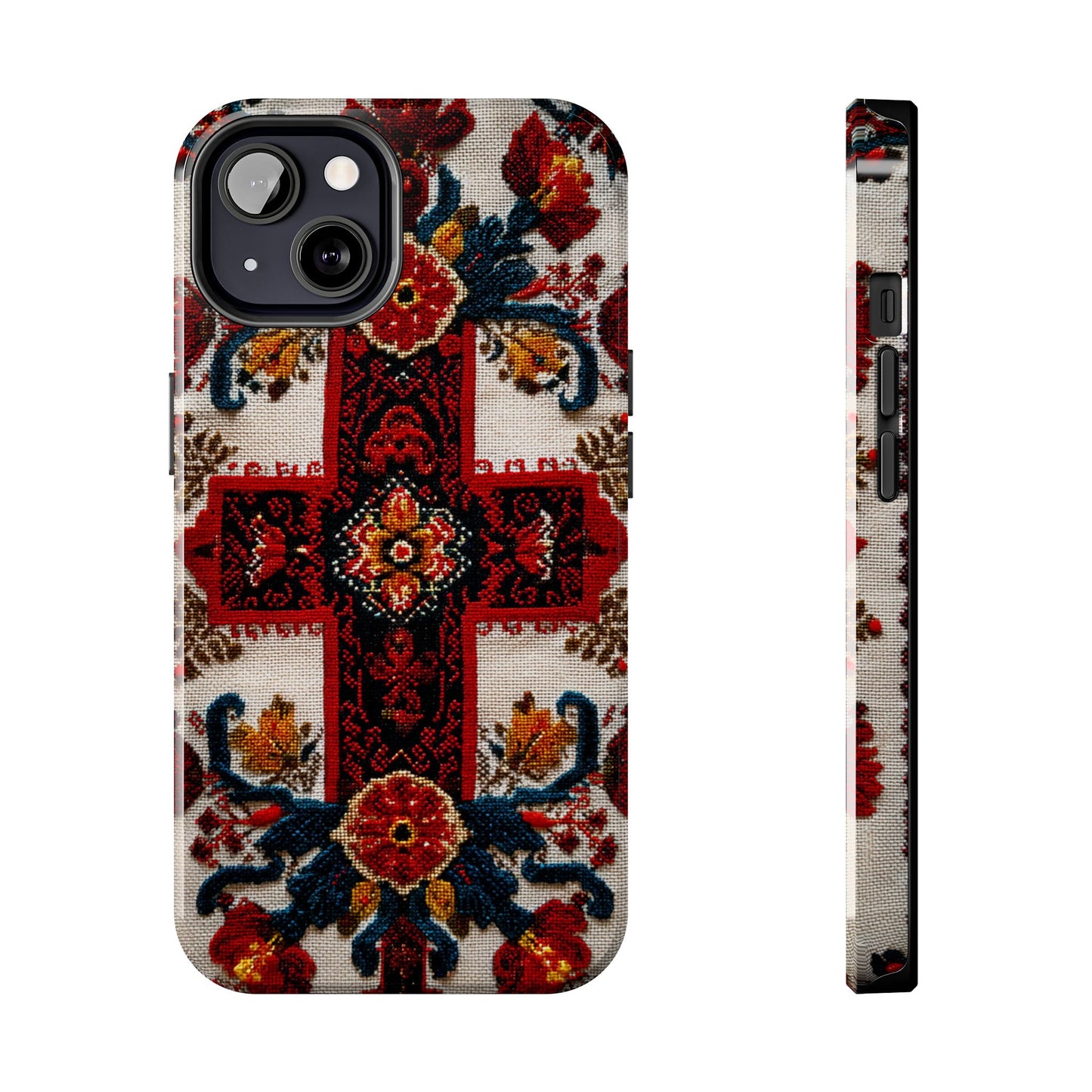 Hungarian style Bohemian tough phone case front view