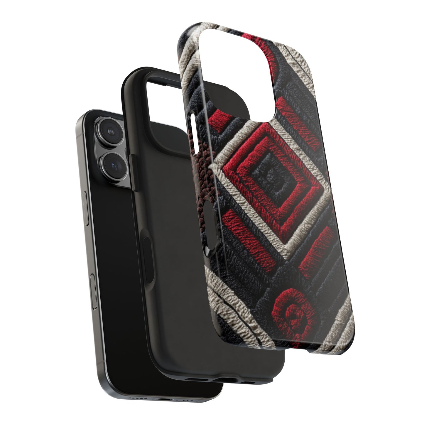 Modern tough phone case featuring bold African motifs
